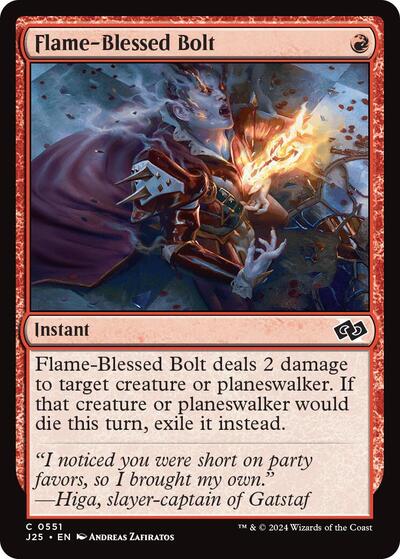 Flame Blessed Bolt J25 #551 (Near Mint Common) Magic: The Gathering: Foundations Jumpstart