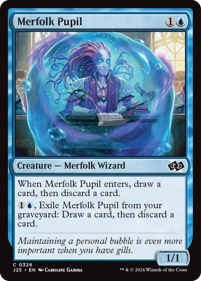 Merfolk Pupil J25 #326 (Near Mint Common) Magic: The Gathering: Foundations Jumpstart