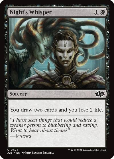Nights Whisper J25 #471 (Near Mint Common) Magic: The Gathering: Foundations Jumpstart