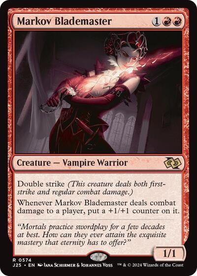 Markov Blademaster J25 #574 (Near Mint Rare) Magic: The Gathering: Foundations Jumpstart