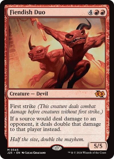 Fiendish Duo J25 #545 (Near Mint Mythic Rare) Magic: The Gathering: Foundations Jumpstart