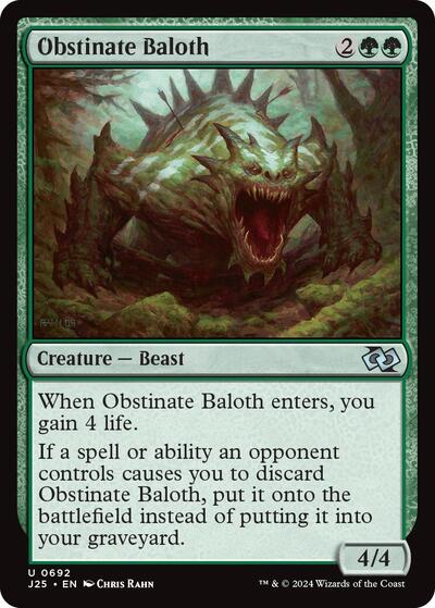 Obstinate Baloth J25 #692 (Near Mint Uncommon) Magic: The Gathering: Foundations Jumpstart
