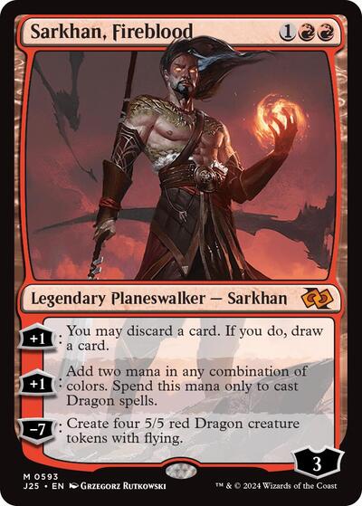 Sarkhan Fireblood J25 #593 (Near Mint Mythic Rare) Magic: The Gathering: Foundations Jumpstart