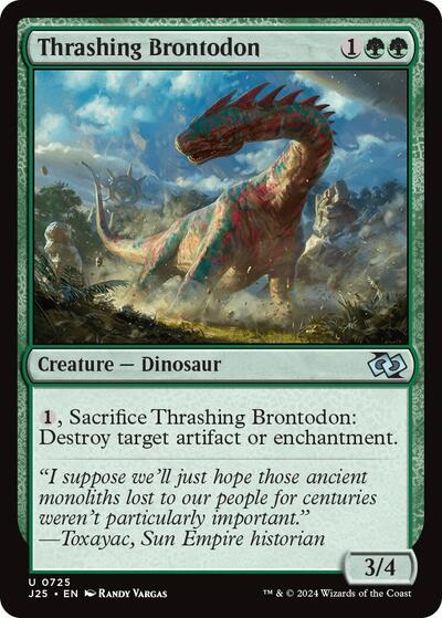Thrashing Brontodon J25 #725 (Near Mint Uncommon) Magic: The Gathering: Foundations Jumpstart