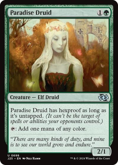 Paradise Druid J25 #698 (Near Mint Uncommon) Magic: The Gathering: Foundations Jumpstart