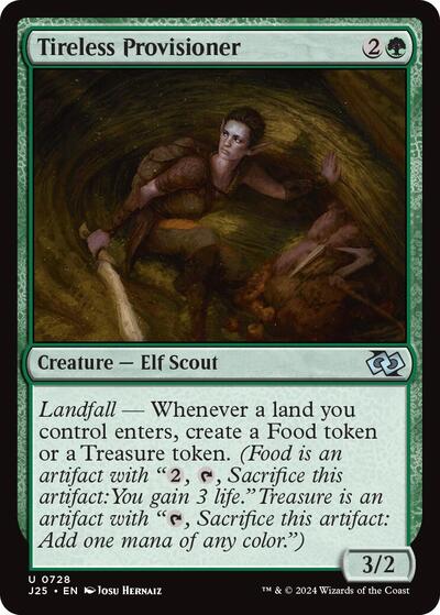 Tireless Provisioner J25 #728 (Near Mint Uncommon) Magic: The Gathering: Foundations Jumpstart