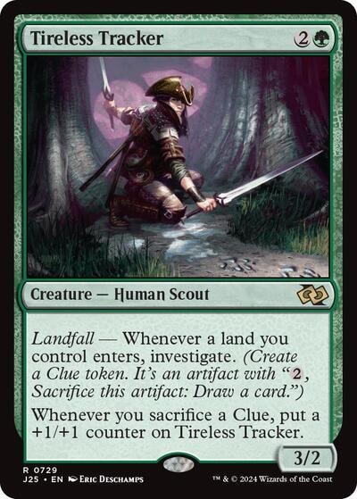 Tireless Tracker J25 #729 (Near Mint Rare) Magic: The Gathering: Foundations Jumpstart