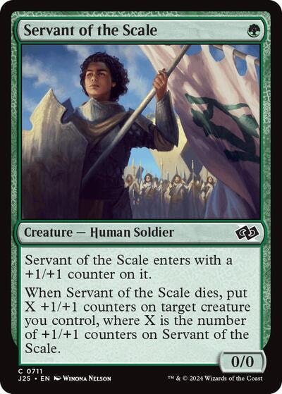 Servant of the Scale J25 #711 (Near Mint Common) Magic: The Gathering: Foundations Jumpstart