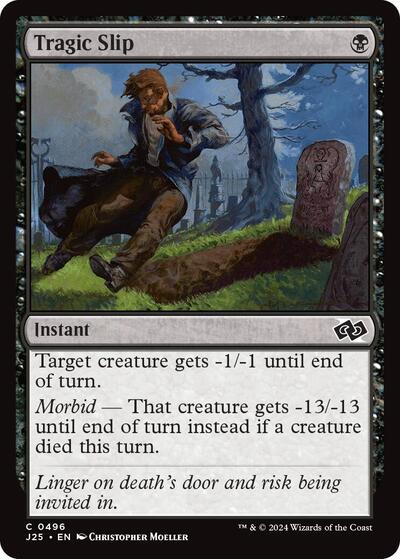 Tragic Slip J25 #496 (Near Mint Common) Magic: The Gathering: Foundations Jumpstart