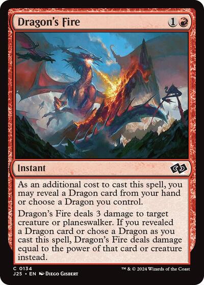 Dragons Fire J25 #134 (Near Mint Common) Magic: The Gathering: Foundations Jumpstart