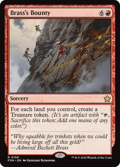 Brasss Bounty Foil FDN #190 (Near Mint Rare) Magic: The Gathering: Foundations