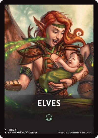 Elves Theme Card J25 #40 (Near Mint T) Magic: The Gathering: Foundations Jumpstart