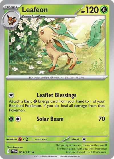 Leafeon SV: Prismatic Evolutions PRE #005/131 (Rare) Pokemon: