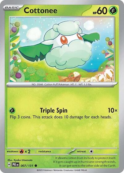Cottonee PRE #007/131 (Near Mint Common) Pokemon: SV: Prismatic Evolutions