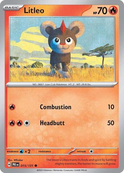 Litleo PRE #015/131 (Near Mint Common) Pokemon: SV: Prismatic Evolutions
