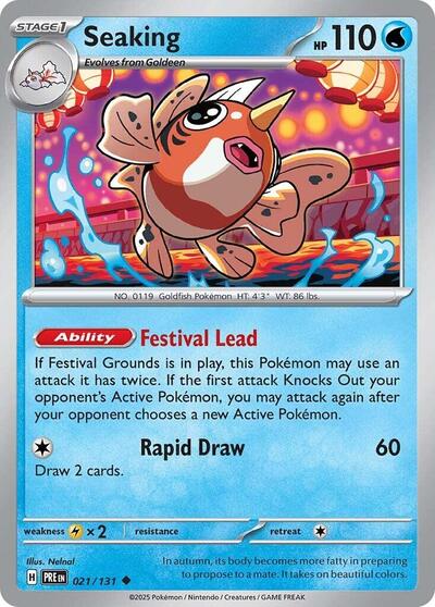 Seaking Reverse Holofoil PRE #021/131 (Near Mint Uncommon) Pokemon: SV: Prismatic Evolutions