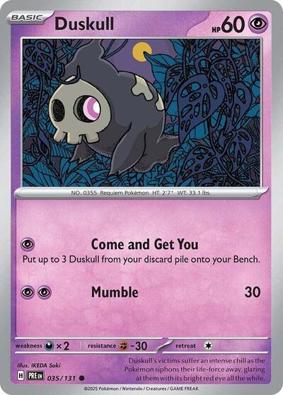 Duskull PRE #035/131 (Near Mint Common) Pokemon: SV: Prismatic Evolutions