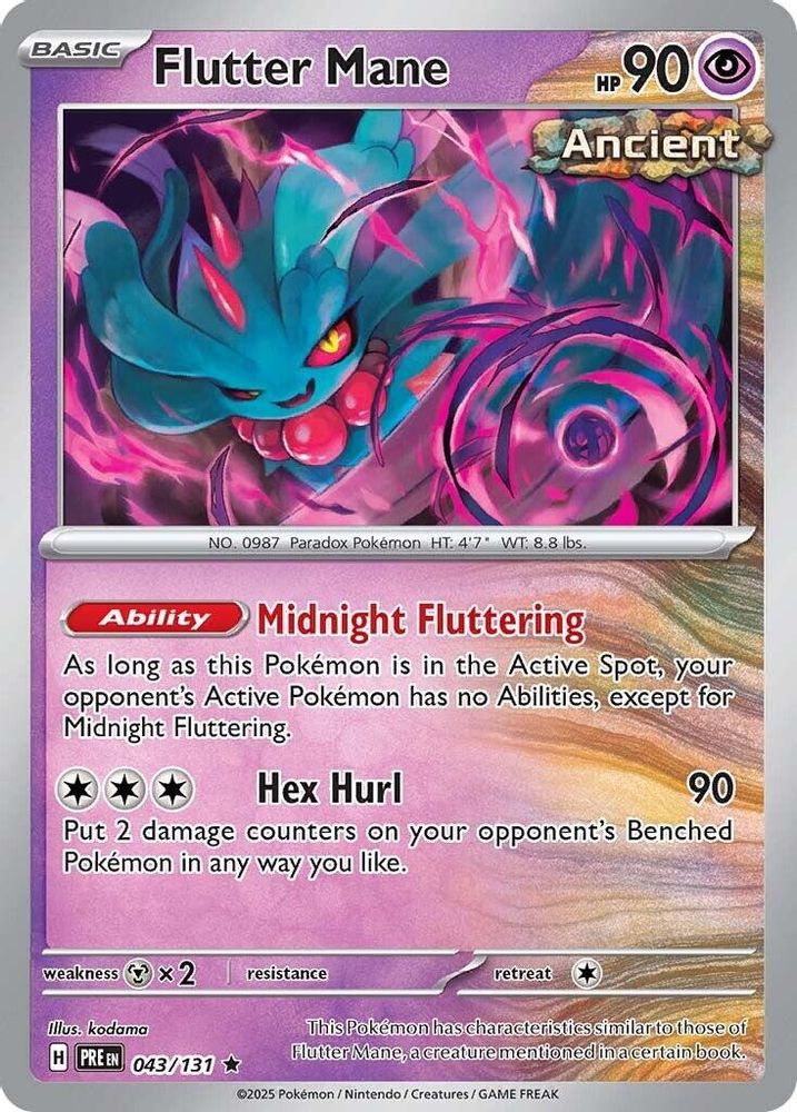 Flutter Mane SV: Prismatic Evolutions PRE #043/131 (Rare) Pokemon: