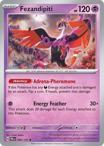Fezandipiti Holofoil PRE #045/131 (Near Mint Rare) Pokemon: SV: Prismatic Evolutions
