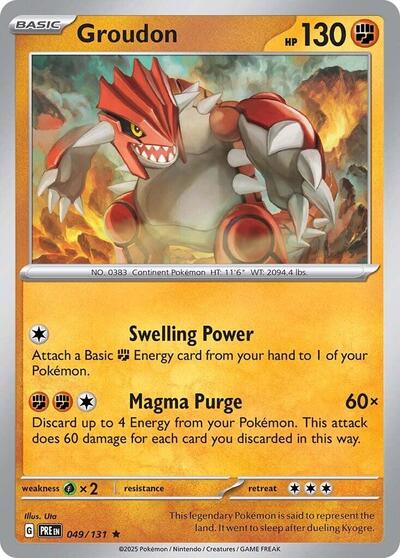 Groudon Reverse Holofoil PRE #049/131 (Near Mint Rare) Pokemon: SV: Prismatic Evolutions