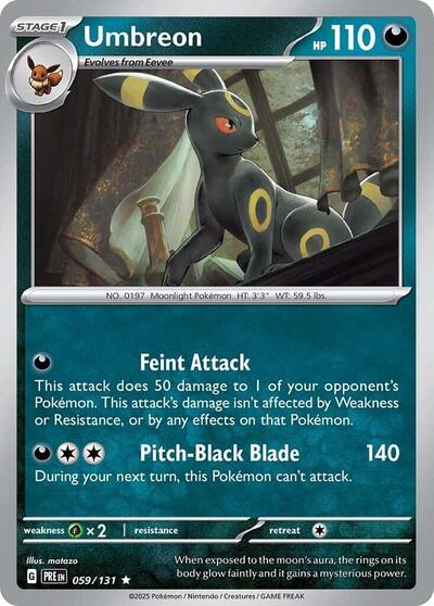 Umbreon Holofoil PRE #059/131 (Near Mint Rare) Pokemon: SV: Prismatic Evolutions