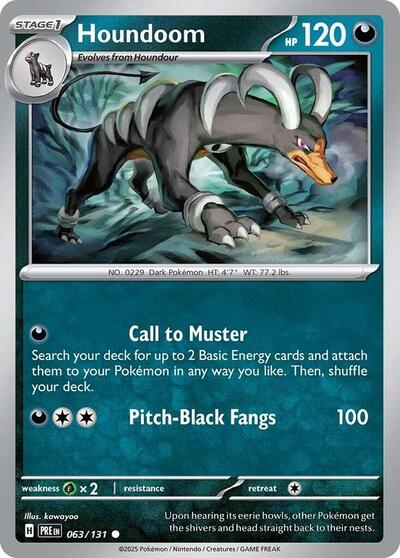 Houndoom PRE #063/131 (Near Mint Common) Pokemon: SV: Prismatic Evolutions