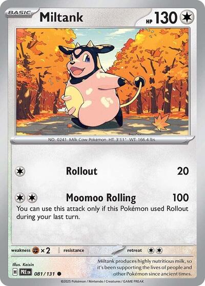 Miltank Reverse Holofoil PRE #081/131 (Near Mint Common) Pokemon: SV: Prismatic Evolutions
