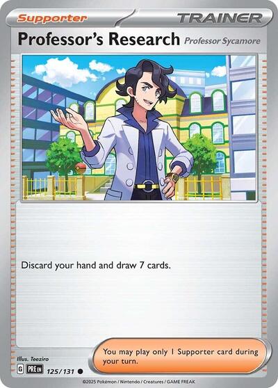Professors Research Professor Sycamore PRE #125/131 (Near Mint Common) Pokemon: SV: Prismatic Evolutions