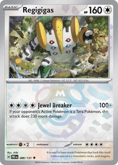 Regigigas (Master Ball Pattern) Holofoil PRE #086/131 (Near Mint Uncommon) Pokemon: SV: Prismatic Evolutions