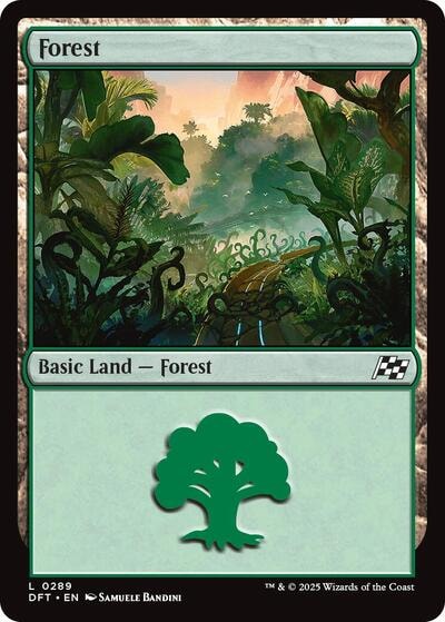 Forest 0289 DFT #289 (Near Mint Land) Magic: The Gathering: Aetherdrift