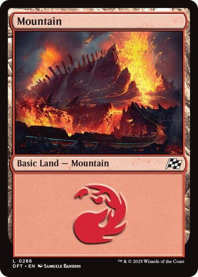 Mountain 0286 Foil DFT #286 (Near Mint Land) Magic: The Gathering: Aetherdrift