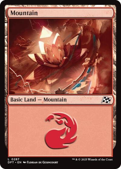 Mountain 0287 Foil DFT #287 (Near Mint Land) Magic: The Gathering: Aetherdrift