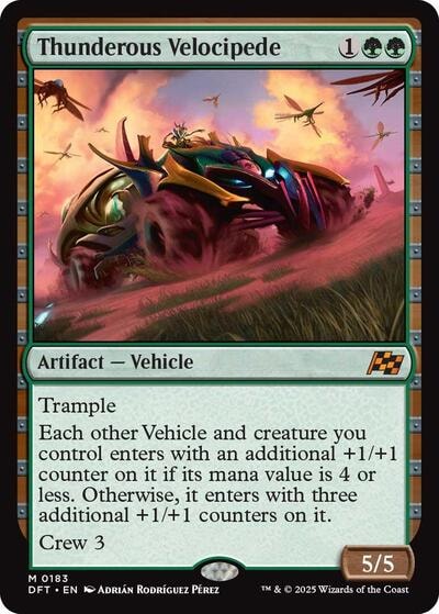 Thunderous Velocipede DFT #183 (Near Mint Mythic Rare) Magic: The Gathering: Aetherdrift