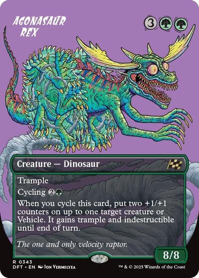 Agonasaur Rex Borderless Foil DFT #343 (Near Mint Rare) Magic: The Gathering: Aetherdrift