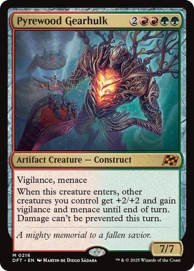 Pyrewood Gearhulk Foil DFT #216 (Near Mint Mythic Rare) Magic: The Gathering: Aetherdrift