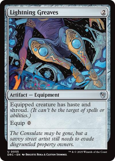 Lightning Greaves DRC #55 (Near Mint Uncommon) Magic: The Gathering: Commander: Aetherdrift