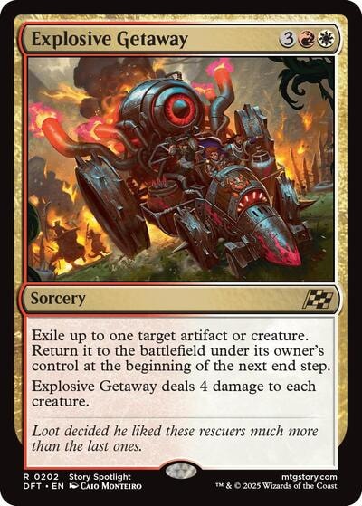 Explosive Getaway DFT #202 (Near Mint Rare) Magic: The Gathering: Aetherdrift