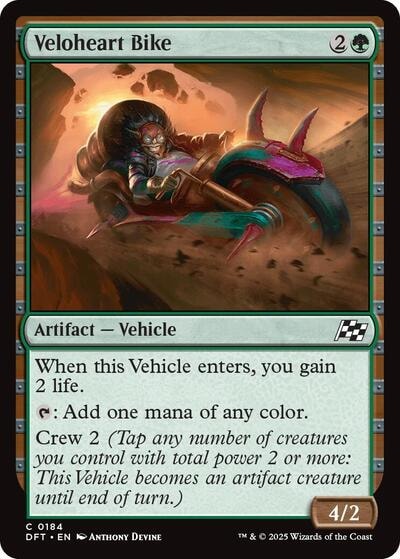 Veloheart Bike DFT #184 (Near Mint Common) Magic: The Gathering: Aetherdrift