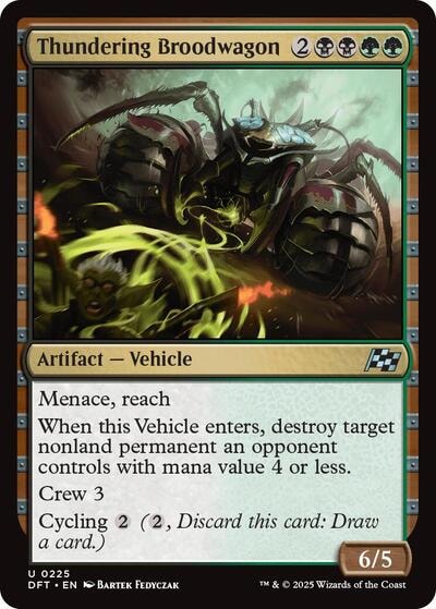 Thundering Broodwagon DFT #225 (Near Mint Uncommon) Magic: The Gathering: Aetherdrift
