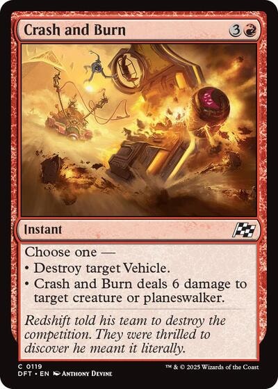 Crash and Burn DFT #119 (Near Mint Common) Magic: The Gathering: Aetherdrift