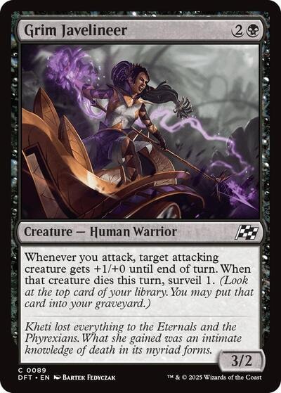 Grim Javelineer DFT #89 (Near Mint Common) Magic: The Gathering: Aetherdrift