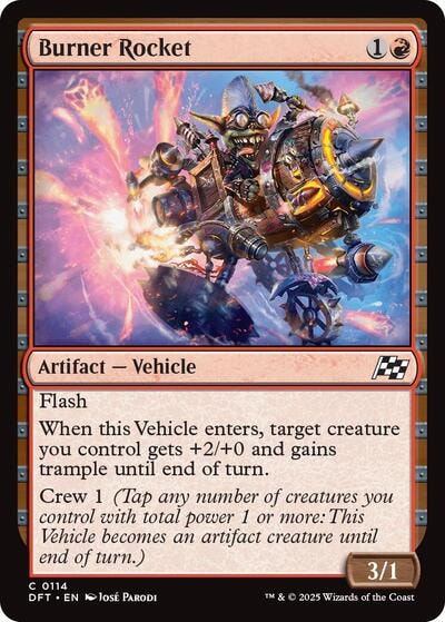 Burner Rocket DFT #114 (Near Mint Common) Magic: The Gathering: Aetherdrift