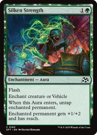 Silken Strength DFT #180 (Near Mint Common) Magic: The Gathering: Aetherdrift