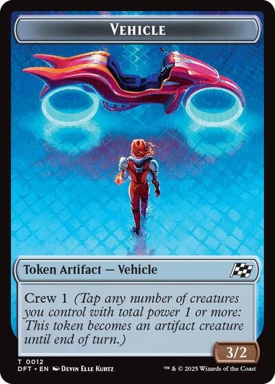 Vehicle Pilot Double Sided Token DFT #12 // 1 (Near Mint T) Magic: The Gathering: Aetherdrift