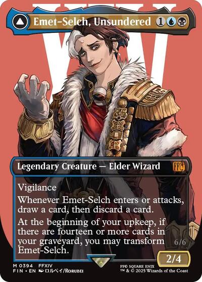 Emet-Selch, Unsundered (Borderless) FIN #394 (Near Mint Mythic Rare) Magic: The Gathering: FINAL FANTASY