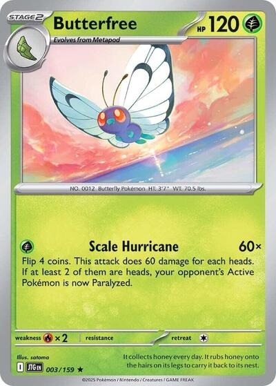 Butterfree Holofoil JTG #003/159 (Near Mint Rare) Pokemon: SV09: Journey Together