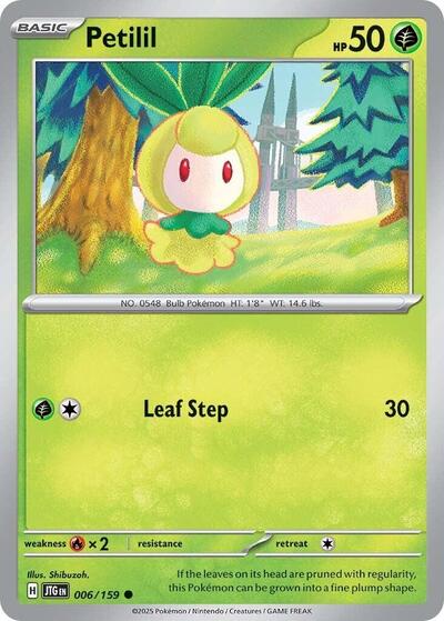 Petilil Reverse Holofoil JTG #006/159 (Near Mint Common) Pokemon: SV09: Journey Together