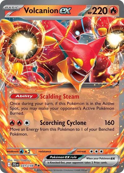 Volcanion ex 031 159 Holofoil JTG #031/159 (Near Mint Double Rare) Pokemon: SV09: Journey Together