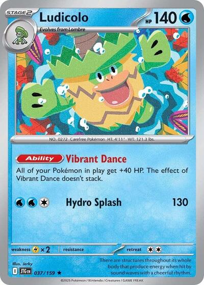 Ludicolo Holofoil JTG #037/159 (Near Mint Rare) Pokemon: SV09: Journey Together