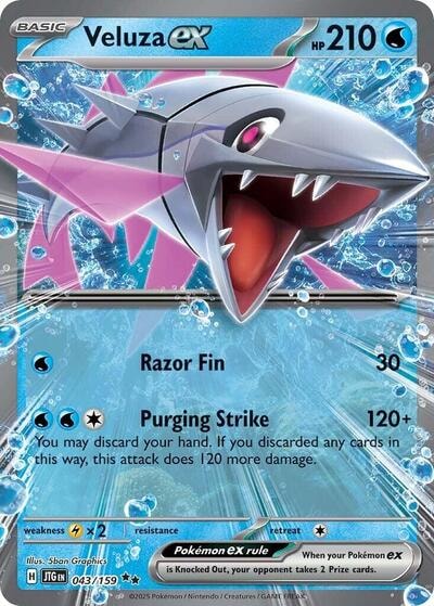 Veluza ex Holofoil JTG #043/159 (Near Mint Double Rare) Pokemon: SV09: Journey Together